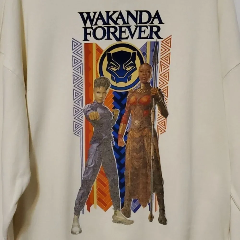Marvel Women's Wakanda Forever Graphic Design Long Sleeve Sweatshirt S/M - Picture 8 of 13